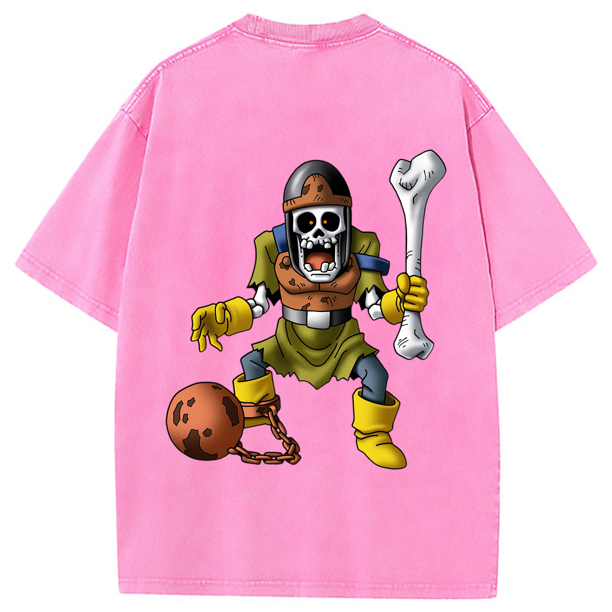 （画像用） ドラゴンクエスト Doragon Kuesuto Dragon Quest 綿100% ヴィンテージ風 半袖Tシャツ（背面プリント）